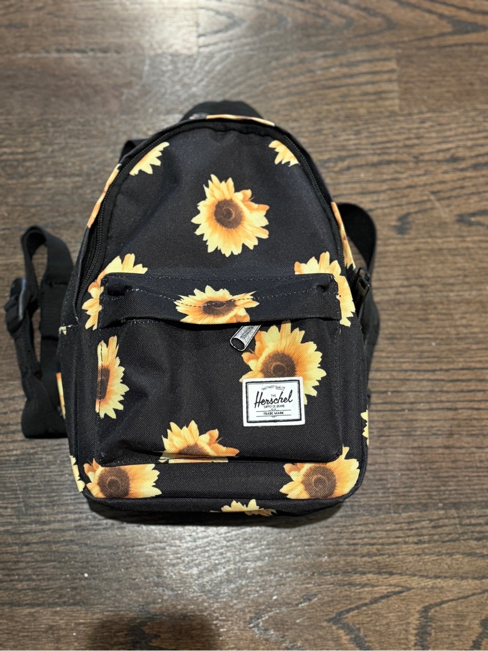 Herschel Supply Company Black Sunflower Print Mini Backpack